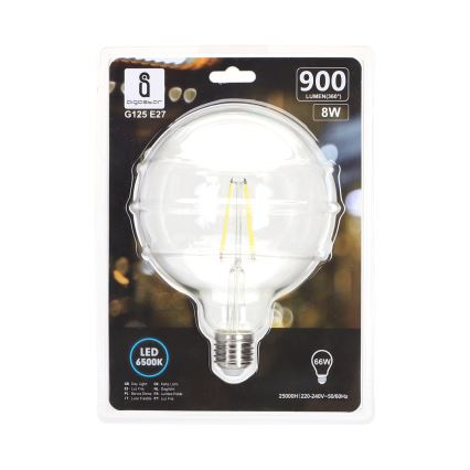 LED Žarulja FILAMENT G125 E27/8W/230V 6500K - Aigostar