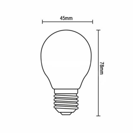 LED Žarulja FILAMENT G45 E14/4W/230V 3000K