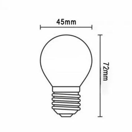 LED Žarulja FILAMENT G45 E27/2W/230V 3000K