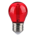 LED Žarulja FILAMENT G45 E27/2W/230V crvena