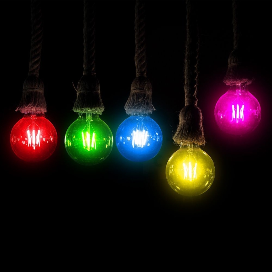 LED Žarulja FILAMENT G45 E27/2W/230V plava