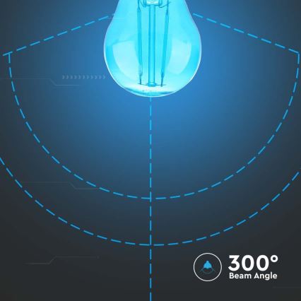 LED Žarulja FILAMENT G45 E27/2W/230V plava