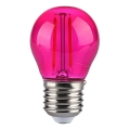 LED Žarulja FILAMENT G45 E27/2W/230V ružičasta