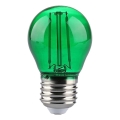 LED Žarulja FILAMENT G45 E27/2W/230V zelena