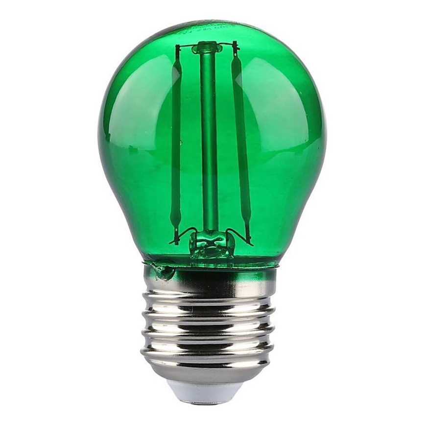 LED Žarulja FILAMENT G45 E27/2W/230V zelena