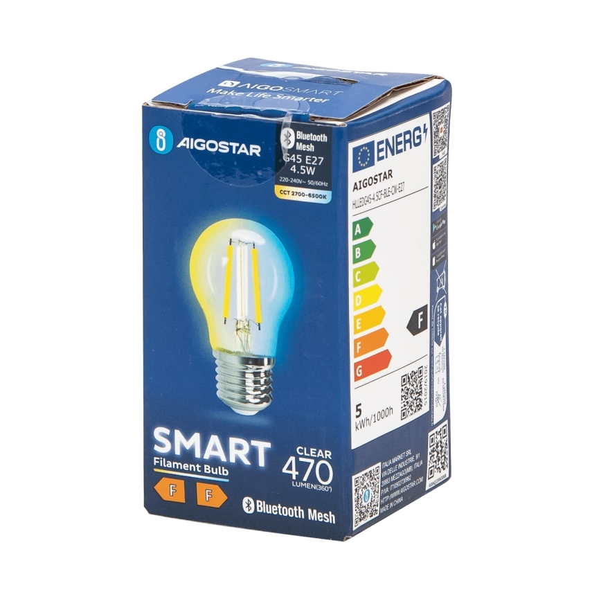 LED Prigušiva žarulja FILAMENT MESH Smart G45 E27/4,5W/230V 2700-6500K - Aigostar