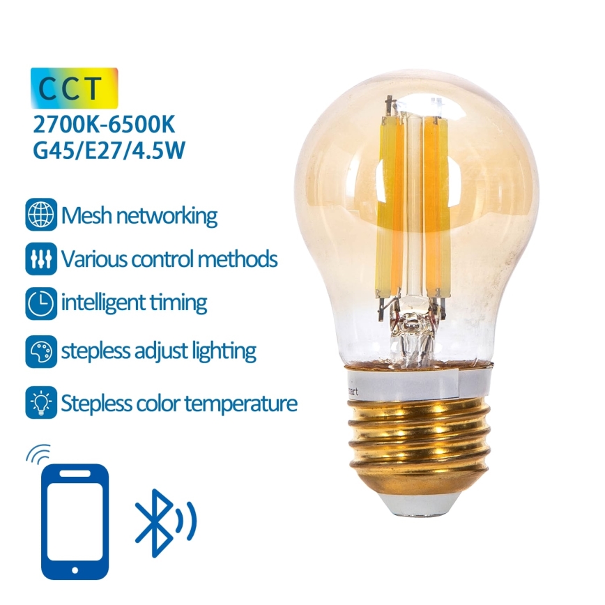 LED Prigušiva žarulja FILAMENT MESH Smart G45 E27/4,5W/230V 2700-6500K - Aigostar