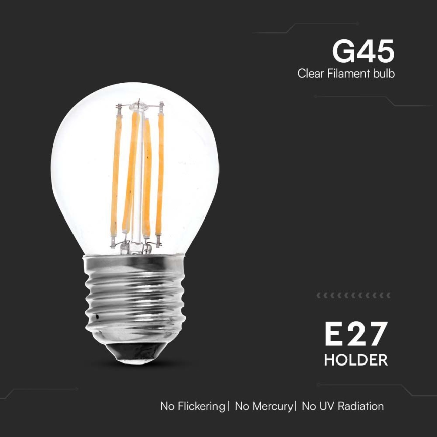 LED Žarulja FILAMENT G45 E27/6W/230V 4000K