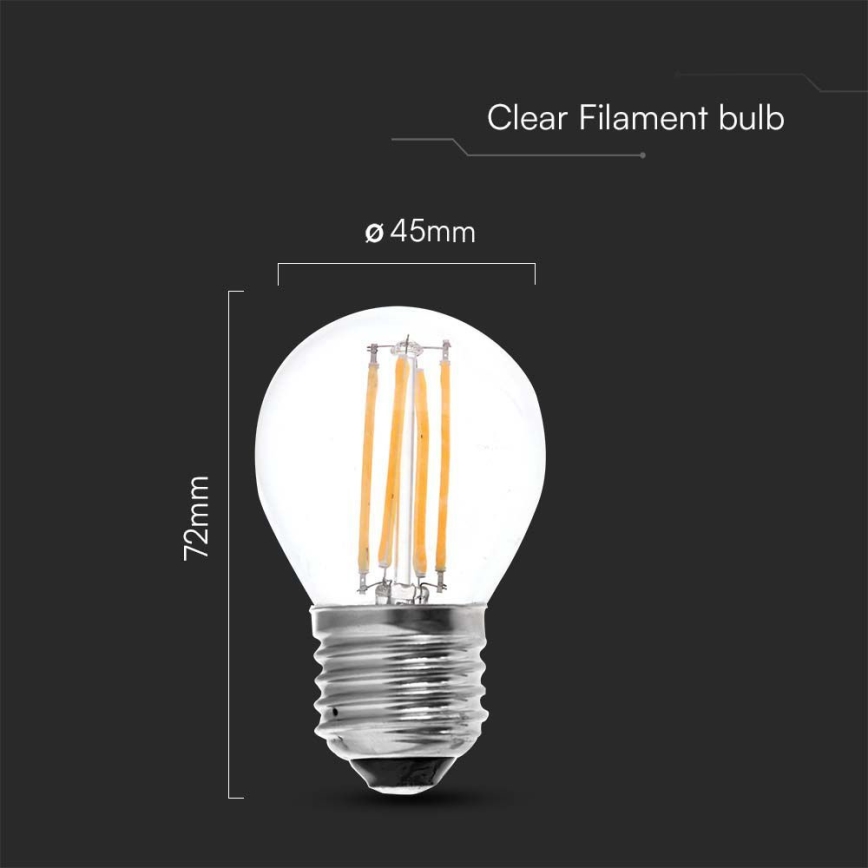 LED Žarulja FILAMENT G45 E27/6W/230V 4000K