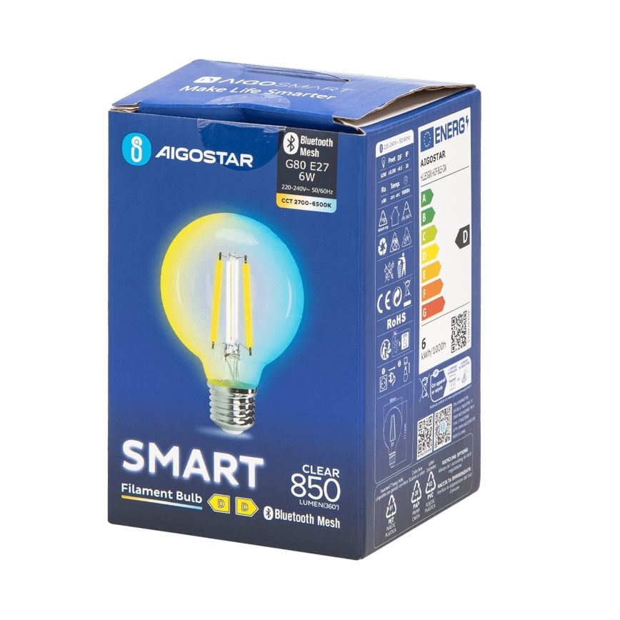 LED Prigušiva žarulja FILAMENT MESH Smart G80 E27/6W/230V 2700-6500K - Aigostar