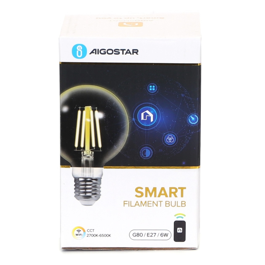 LED prigušivača žarulja FILAMENT G80 E27/6W/230V 2700-6500K Wi-Fi - Aigostar