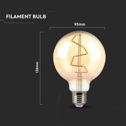 LED Žarulja FILAMENT G95 E27/4W/230V 2200K