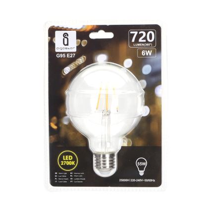 LED Žarulja FILAMENT G95 E27/6W/230V 2700K - Aigostar