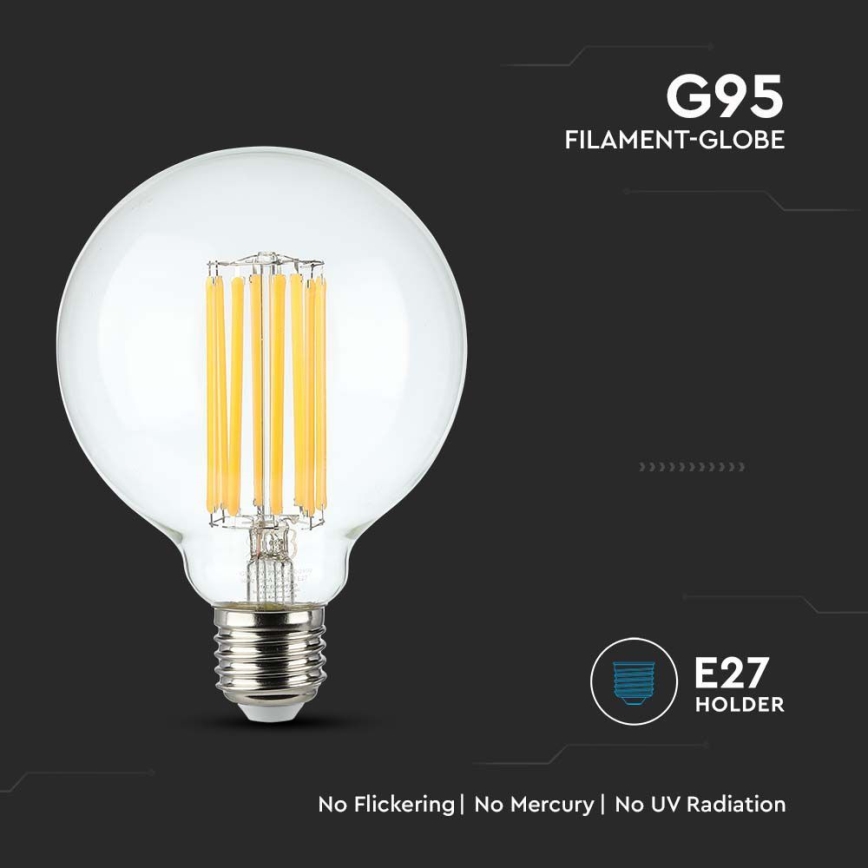 LED Žarulja FILAMENT G95 E27/6W/230V 3000K