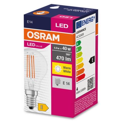 LED Žarulja FILAMENT P40 E14/4W/230V 2700K - Osram