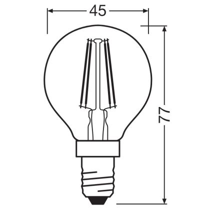 LED Žarulja FILAMENT P40 E14/4W/230V 2700K - Osram
