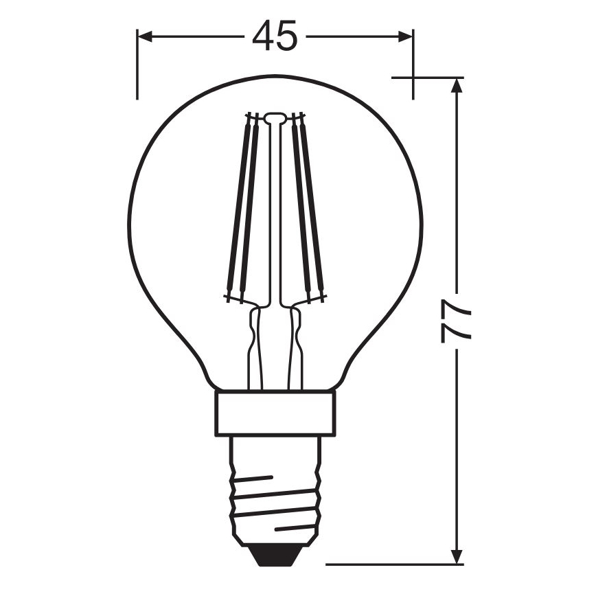 LED Žarulja FILAMENT P40 E14/4W/230V 2700K - Osram
