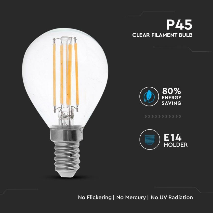 LED Žarulja FILAMENT P45 E14/4W/230V 4000K