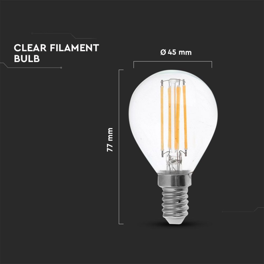 LED Žarulja FILAMENT P45 E14/4W/230V 4000K