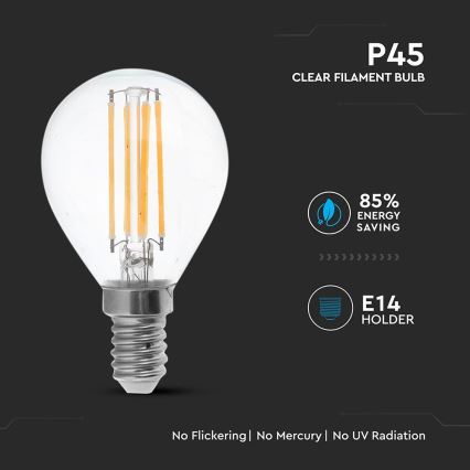 LED Žarulja FILAMENT P45 E14/6W/230V 2700K