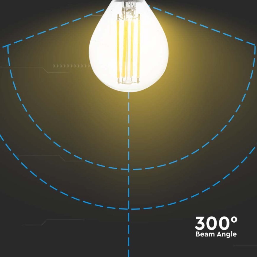 LED Žarulja FILAMENT P45 E14/6W/230V 6500K