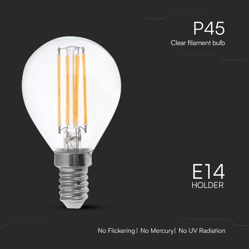 LED Žarulja FILAMENT P45 E14/6W/230V 6500K