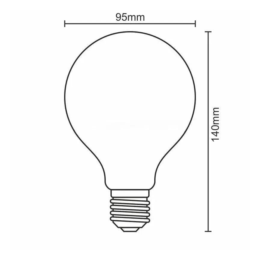 LED Žarulja FILAMENT SHAPE G95 E27/4W/230V 1800K dimna