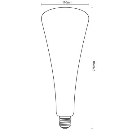 LED Žarulja FILAMENT SHAPE T110 E27/5W/230V 1800K ljubičasta