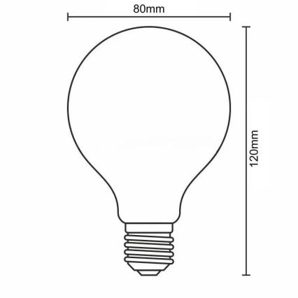 LED Žarulja FILAMENT SLIM VINTAGE G80 E27/4,5W/230V 1800K