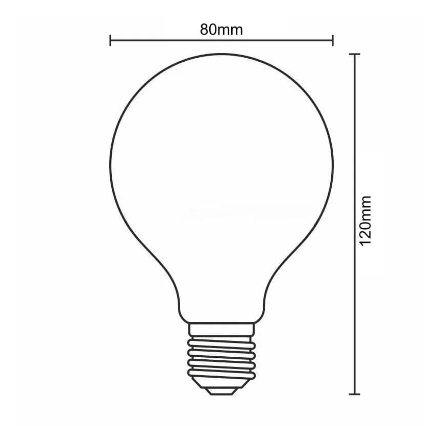 LED Žarulja FILAMENT SLIM VINTAGE G80 E27/4,5W/230V 1800K