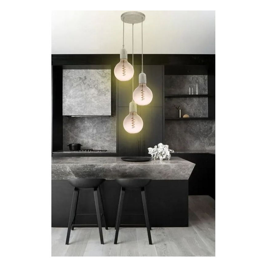 LED Žarulja FILAMENT SPIRAL G125 E27/4W/230V 2000K siva/ružičasta