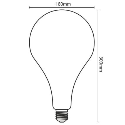 LED Žarulja FILAMENT SPIRAL SMOKE A165 E27/4W/230V 2000K