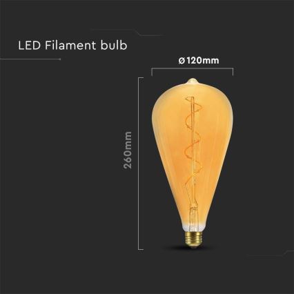 LED Žarulja FILAMENT ST120 E27/4W/230V 2700K