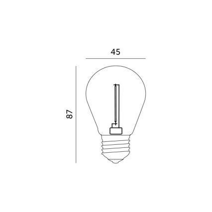 LED Žarulja FILAMENT ST45 E27/1W/230V 2700K