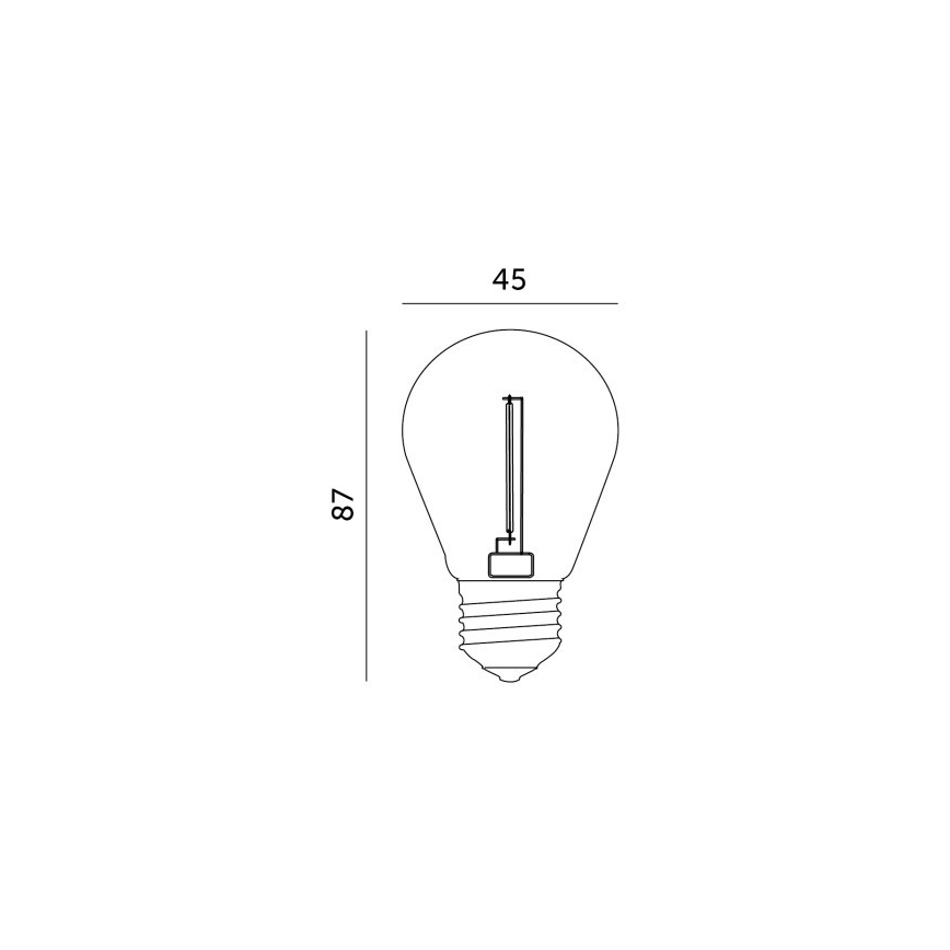 LED Žarulja FILAMENT ST45 E27/1W/230V 2700K
