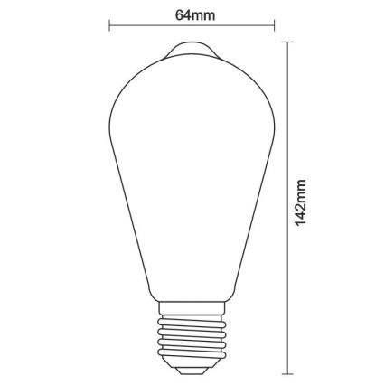 LED Žarulja FILAMENT ST64 E27/12W/230V 3000K