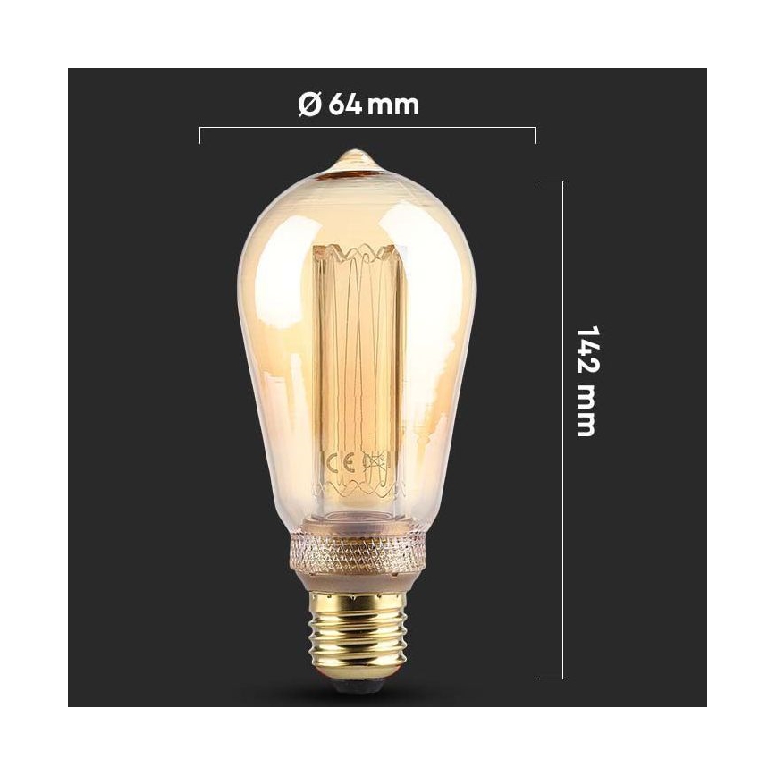 LED Žarulja FILAMENT ST64 E27/4W/230V 1800K Art Edition
