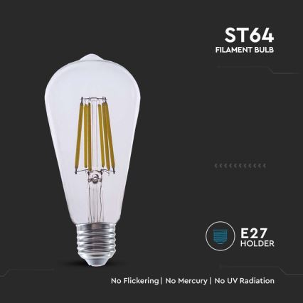 LED Žarulja FILAMENT ST64 E27/4W/230V 3000K Energetski razred A