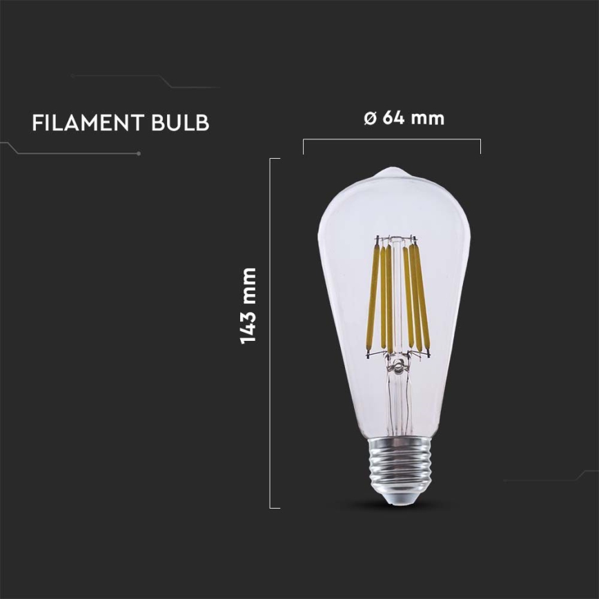LED Žarulja FILAMENT ST64 E27/4W/230V 3000K Energetski razred A
