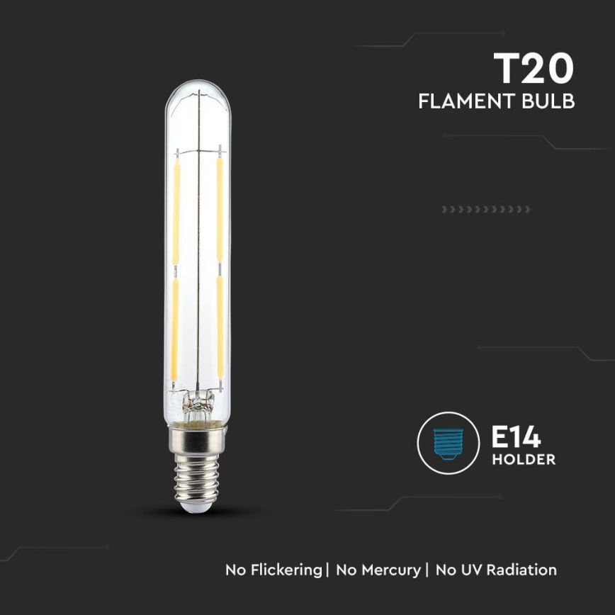 LED Žarulja FILAMENT T20 E14/4W/230V 3000K