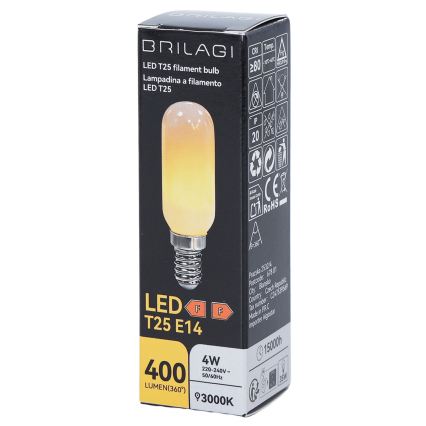 LED Žarulja FILAMENT T25 E14/4W/230V 3000K - BRILAGI