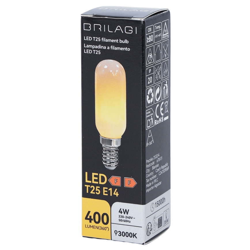LED Žarulja FILAMENT T25 E14/4W/230V 3000K - BRILAGI