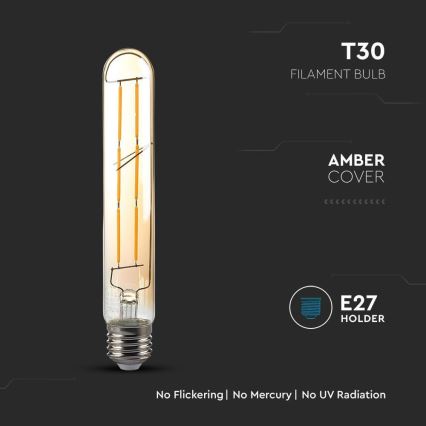 LED Žarulja FILAMENT T30 E27/6W/230V 2200K