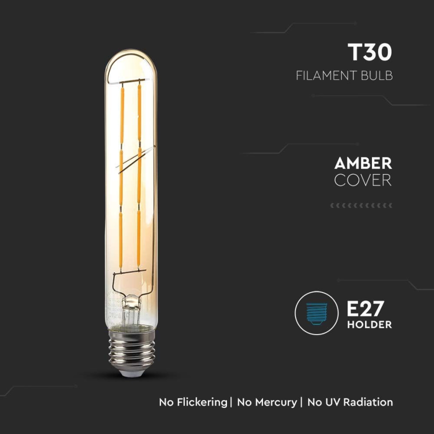 LED Žarulja FILAMENT T30 E27/6W/230V 2200K