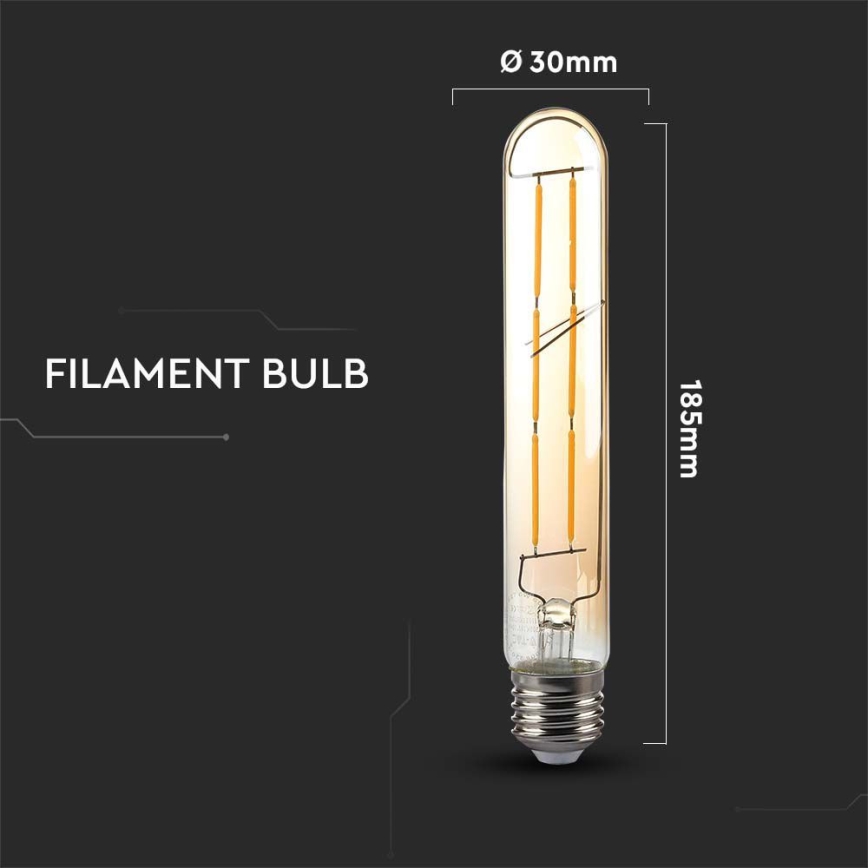LED Žarulja FILAMENT T30 E27/6W/230V 2200K