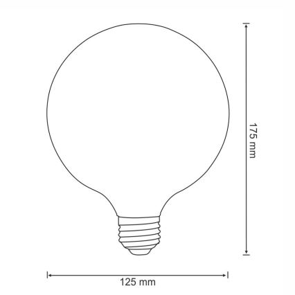 LED Žarulja FILAMENT VINTAGE E27/4W/230V 125x180mm 2200K