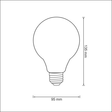 LED Žarulja FILAMENT VINTAGE G95 E27/4W/230V 2000K