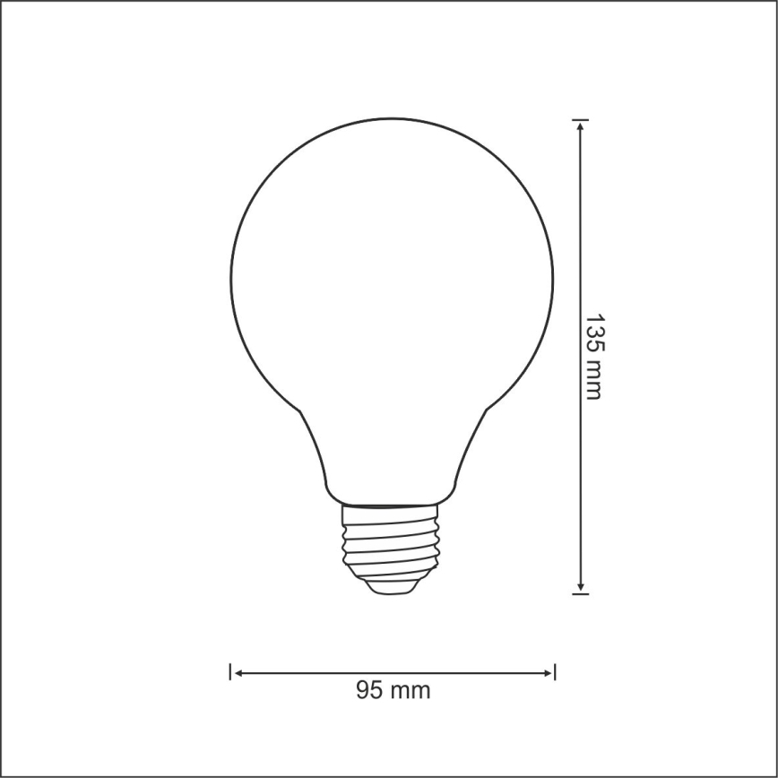 LED Žarulja FILAMENT VINTAGE G95 E27/4W/230V 2000K
