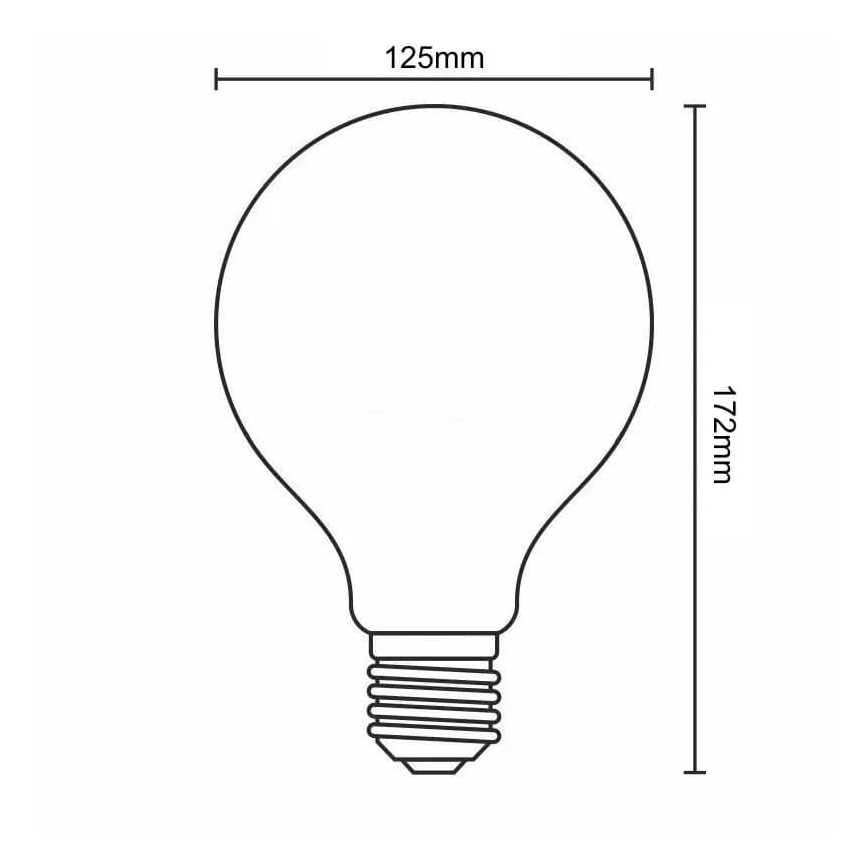 LED Žarulja FILAMENT VINTAGE LOVE G125 E27/2W/230V 2000K