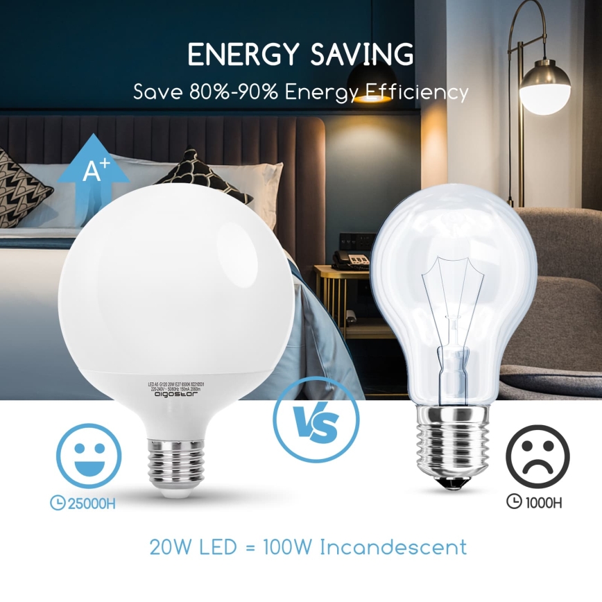 LED žarulja G120 E27/20W/230V 6500K - Aigostar